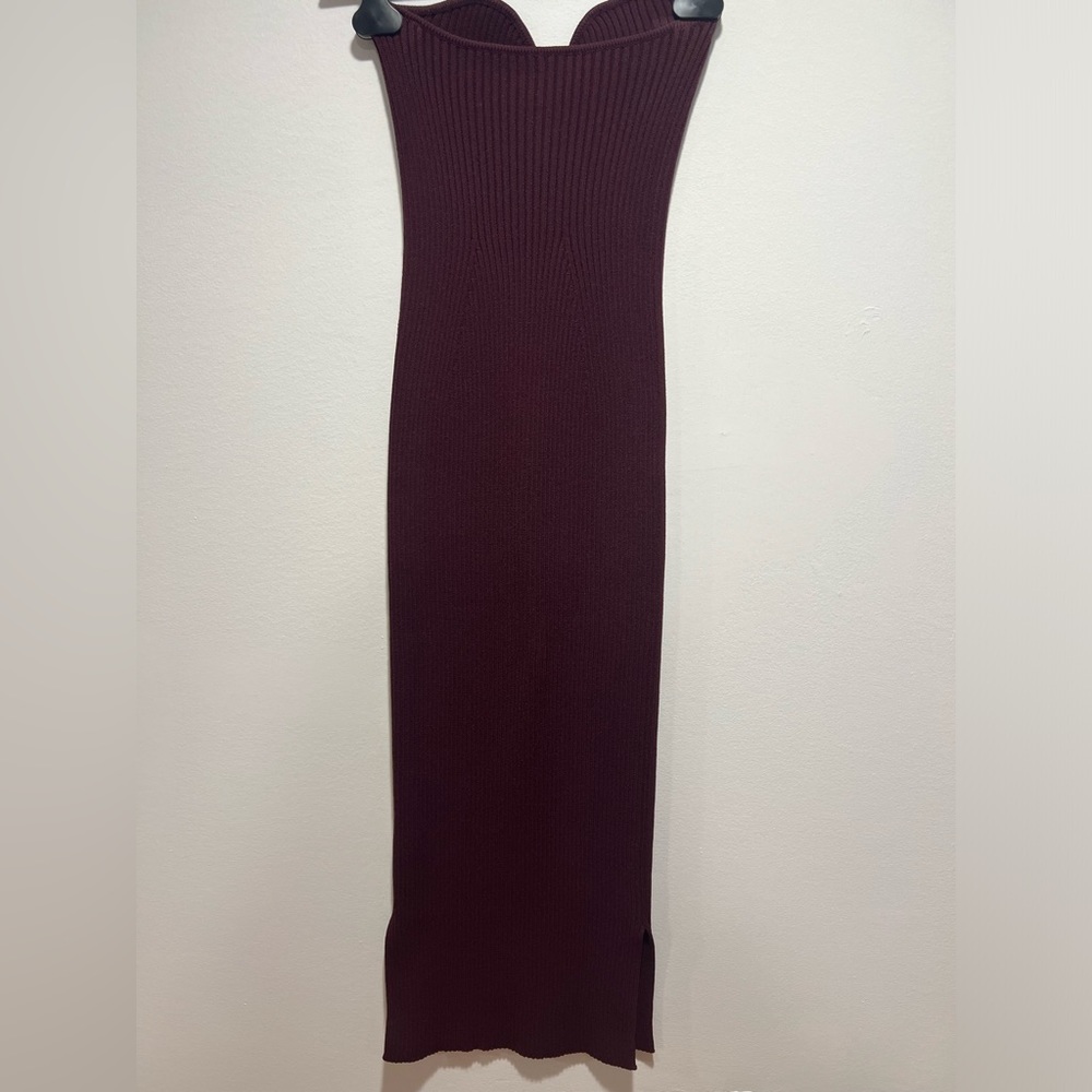 KHAITE Burgundy Strapless Dress - Picture 5 of 7